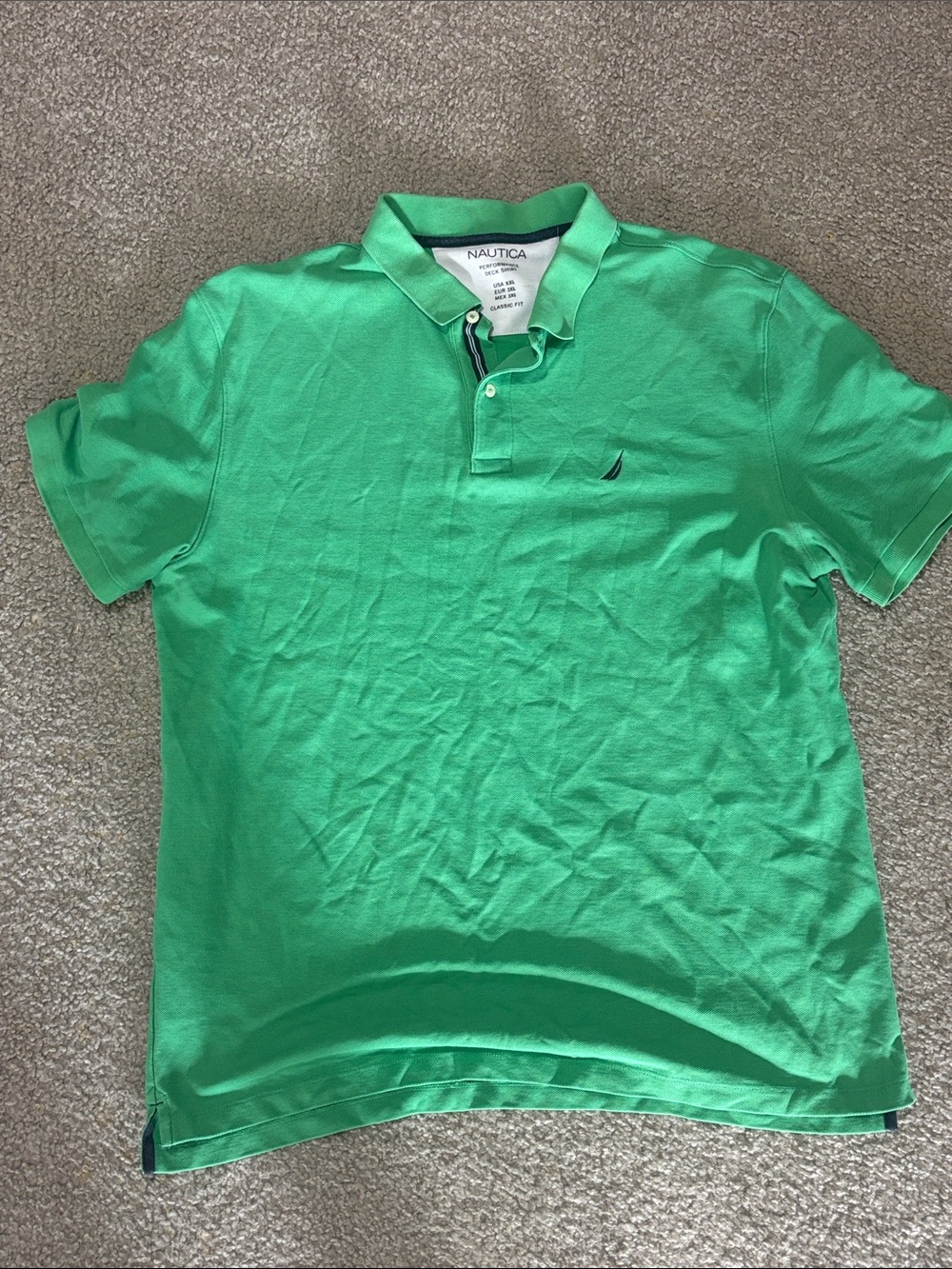 Nautica Men's Green Short Sleeve Polo Shirt size XXL